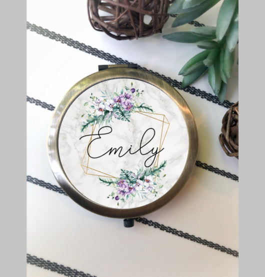 Bridesmaid Gift - Personalized Bridesmaid Gift - Personalized Compact Mirror - Gift for Her - Bridesmaid Proposal