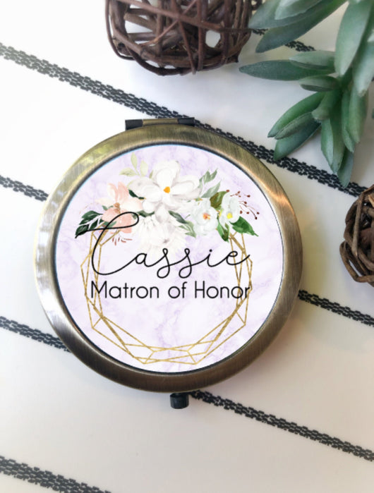 Bridesmaid Gift - Personalized Bridesmaid Gift - Personalized Compact Mirror - Gift for Her - Bridesmaid Proposal