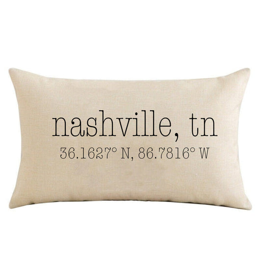Mothers Day Gift - Custom Coordinates City and State Pillow - Housewarming Gift - New Home Gift - Realtor Gift - Custom City and State Gift