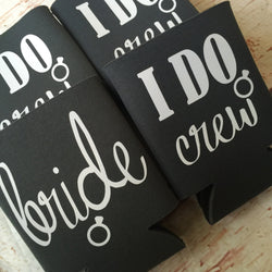 Bridal I Do Crew Ring - Personalized Custom Bachelorette Party Can Coolers