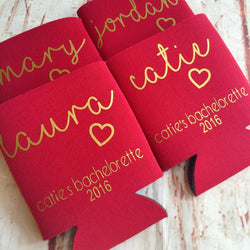 Name & Heart - Personalized Custom Bachelorette Can Coolers