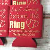 Last Swing Baseball Wedding Party - Personalized Custom Bachelorette Party Can Coolers