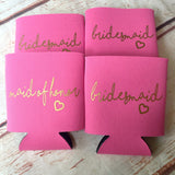 Heart Bridal Wedding Party - Personalized Custom Bachelorette Party Can Coolers