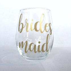 Personalized Custom Bridesmaid Wine Glass - Name or Party Title