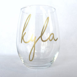 Personalized Wine Glass - Mothers Day Gift for Her - Birthday Gift for Her - Gift for Wine Lover - Cursive Wine Glass - Bridesmaid Gift