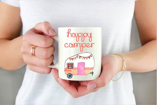Birthday Gift - Happy Camper - Camper Gifts - Birthday Gift - Camper Decor - Coffee Mug - Gift For Her - Friend Birthday Gift - For Mom