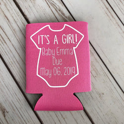 It's a Girl - Personalized Baby Shower Can Coolers