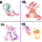 Personalized Unicorn Sequin Pillow - Choose Your Unicorn / Mermaid/ Dragon