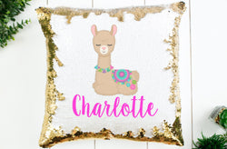 Personalized Sequin Pillow - Llama Gifts Pillow