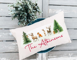 Forest Animal Decor Pillow - Personalized Name Pillow
