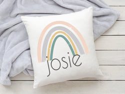 Personalized Boho Rainbow Name Pillow - Custom Name Rainbow Pillow