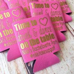 Time To Drink - Personalized Custom Bachelorette Can Coolers