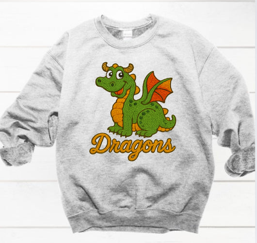 Faux Yarn Applique East Cheatham Dragons Shirt