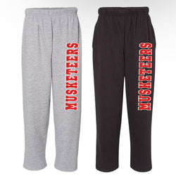 Musketeers Bold Logo Open Leg Sweatpannts