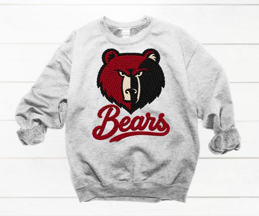 Faux Yarn Applique Bears Shirt