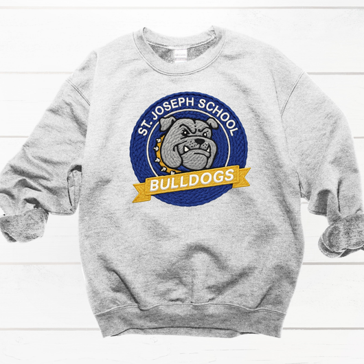 Faux Yarn Applique  St Joseph Bulldogs Shirt