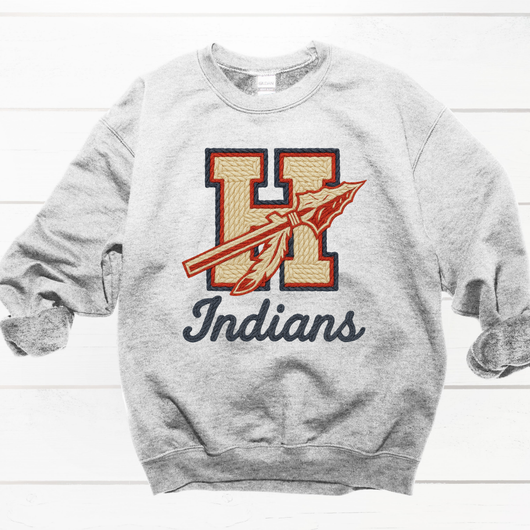 Faux Yarn Applique Harpeth Indians Shirt