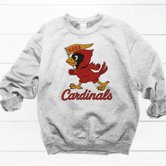 Faux Yarn Applique  Kingston Springs Elementary Cardinals Shirt