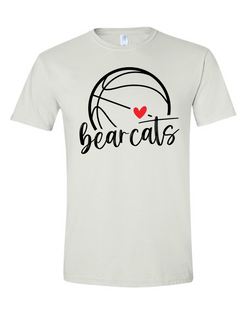 Youth Sizes- Bearcats Heart Basketball Shirt/Sweatshirt/Hoodie