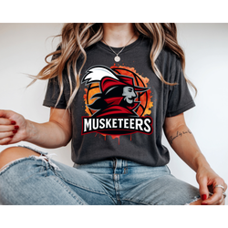 Watercolor Basketball Cheatham Musketeers Tee
