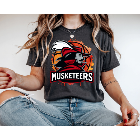 Watercolor Basketball Cheatham Musketeers Tee