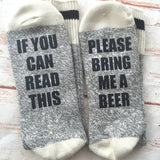 Wine Socks - Christmas Gift - Birthday Gift - If You Can Read This Bring Me a Beer -  Gift for Her  - Gift Under  15 - Gift for Mom