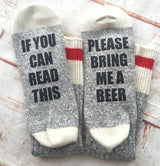 Wine Socks - Christmas Gift - Birthday Gift - If You Can Read This Bring Me a Beer -  Gift for Her  - Gift Under  15 - Gift for Mom