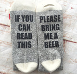 Wine Socks - Christmas Gift - Birthday Gift - If You Can Read This Bring Me a Beer -  Gift for Her  - Gift Under  15 - Gift for Mom