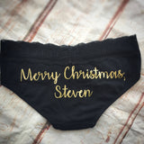 Personalized Christmas Panties - Christmas Gift for Him - Stocking Stuffer - Christmas Lingerie - Christmas Gifts for Husband - Christmas
