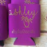 Bachelorette Party Favors - Palm Tree Bachelorette Can Coolers - Wedding Favors - Personalized Bridesmaid Gift  - Bachelorette Party