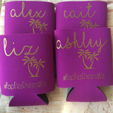 Bachelorette Party Favors - Palm Tree Bachelorette Can Coolers - Wedding Favors - Personalized Bridesmaid Gift  - Bachelorette Party