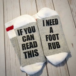 Valentines Day Gift - If You Can Read This I Need a Foot Rub Socks - Gift for Women - Bring Me Wine Socks - Gift for Mom - Birthday Gift