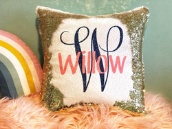 Monogram Sequin Pillow - Monogrammed Sequin Flip Pillow -Birthday Gift - Flip Pillow for Teen - Teen Girl Room Decor - Birthday Gift