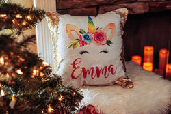 Birthday Gift for Girls - Sequin Pillow - Unicorn Sequin Pillow - Personalized Sequin Pillow - Unicorn Pillow - Custom Sequin Pillow