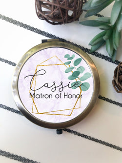 Bridesmaid Gift - Personalized Bridesmaid Gift - Personalized Compact Mirror - Gift for Her - Bridesmaid Proposal