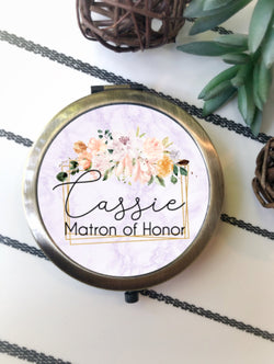 Bridesmaid Gift - Personalized Bridesmaid Gift - Personalized Compact Mirror - Gift for Her - Bridesmaid Proposal