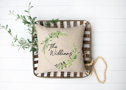 Valentines Day Gift - Personalized Name Pillow - Wedding Gift - Anniversary Gift - Last Name Pillow - Engagement Gift