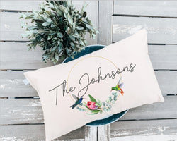 Hummingbird Gift - Christmas Gift -Hummingbird - Personalized Name Pillow  - Gift for Grandma - Personalized Caligraphy Pillow - Pillow