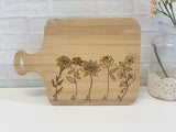 Mothers Day Gift for Nana - Birth Flower Gift - Personalized Cutting Board - Gift for Mom
