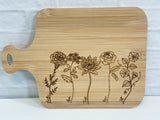 Mothers Day Gift for Nana - Birth Flower Gift - Personalized Cutting Board - Gift for Mom