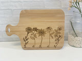 Mothers Day Gift for Nana - Birth Flower Gift - Personalized Cutting Board - Gift for Mom