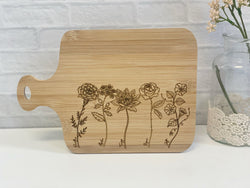 Mothers Day Gift for Nana - Birth Flower Gift - Personalized Cutting Board - Gift for Mom