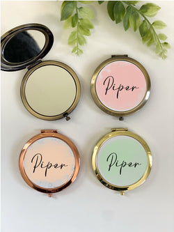Bridesmaid Gift - Gift for Her - Gift under 15 - Personalized Compact Mirror - Bridesmaid Proposal Gift - Birthday Gift for Her