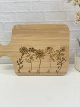 Mothers Day Gift for Nana - Birth Flower Gift - Personalized Cutting Board - Gift for Mom