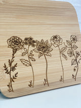 Mothers Day Gift for Nana - Birth Flower Gift - Personalized Cutting Board - Gift for Mom