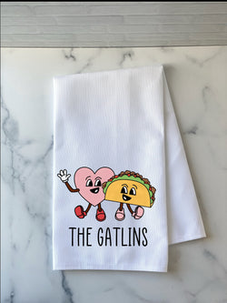 Personalized Retro Valentines Day Gift - Galentines Day Gift - Kitchen Towel - Valentines Gift for Her - Gift for Her - Valentines Gift