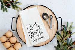 Custom Life is Better on the Lake Kitchen Towel - Housewarming Gift - New Home Gift - Realtor Gift - Custom City and State Gift