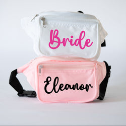 Personalized Bachelorette Fanny Packs - Comes in Many Color Options