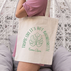 Tropic Like It's Hot Bachelorette Party Favor Tote Bags - Custom Wording Available