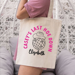 Last Hoe Down Bachelorette Party Favor Tote Bags - Custom Wording Available